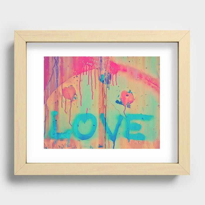 Love Painting pink, dreams, pastel, love, cute,  Recessed Framed Print
