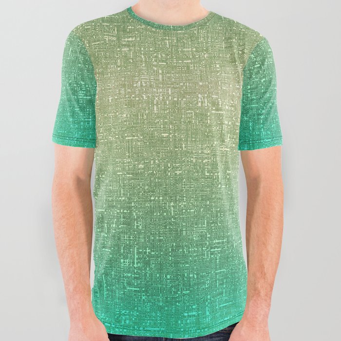 northern lights green architectural glass texture look All Over Graphic Tee