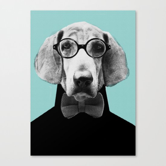 Mr Italian Bloodhound the Hipster Canvas Print