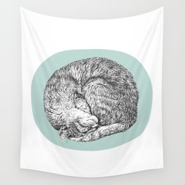 Curled Cat Wall Tapestry