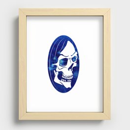 Blue Hooded Skull Recessed Framed Print