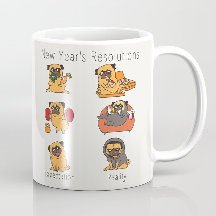 New Years Resolutions with The Pug Coffee Mug