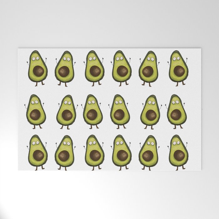 pattern happy avocado Welcome Mat