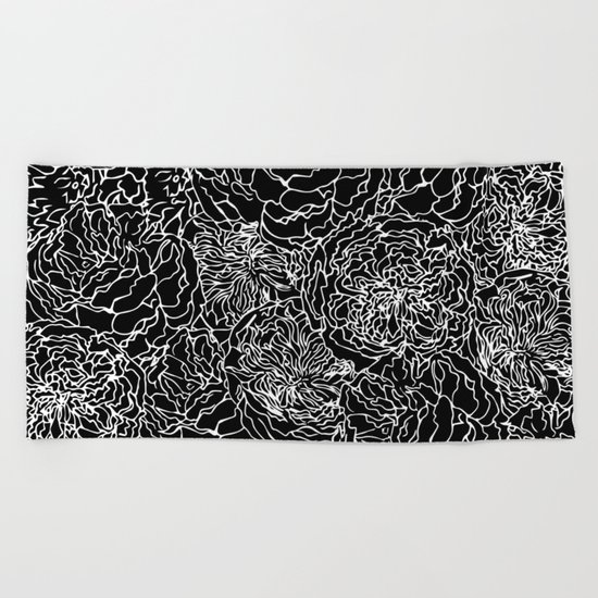 SPRING IN WHITE AND BLACK Beach Towel