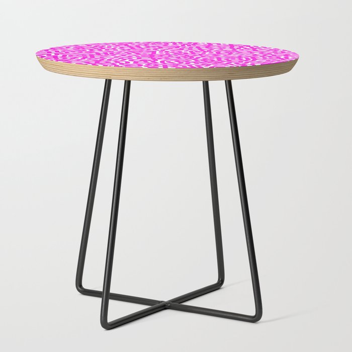 Magenta on White Doodles Side Table