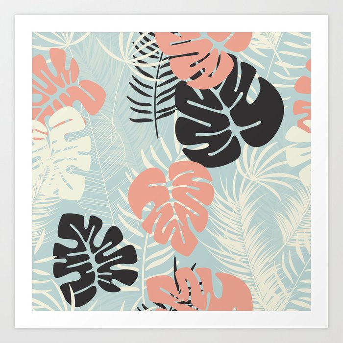 Tropical pattern 049 Art Print