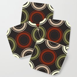 Geometric Funky Retro Vintage 60s Circles  Coaster