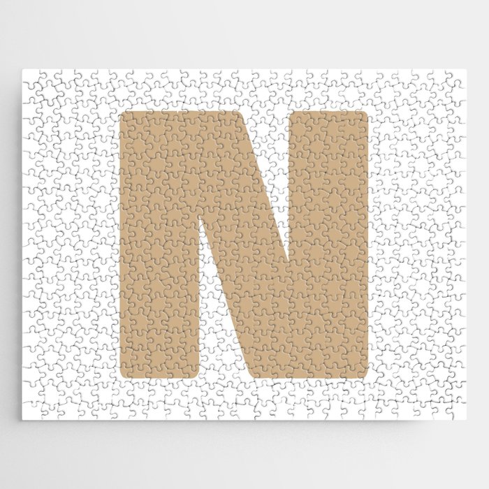 N (Tan & White Letter) Jigsaw Puzzle
