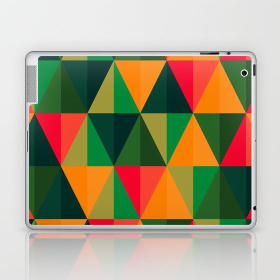 Abstract, modern, bright, multicolor triangle pattern. Laptop & iPad Skin