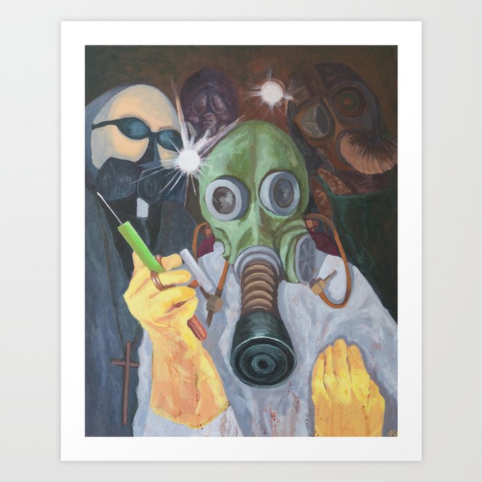 gas mask painting