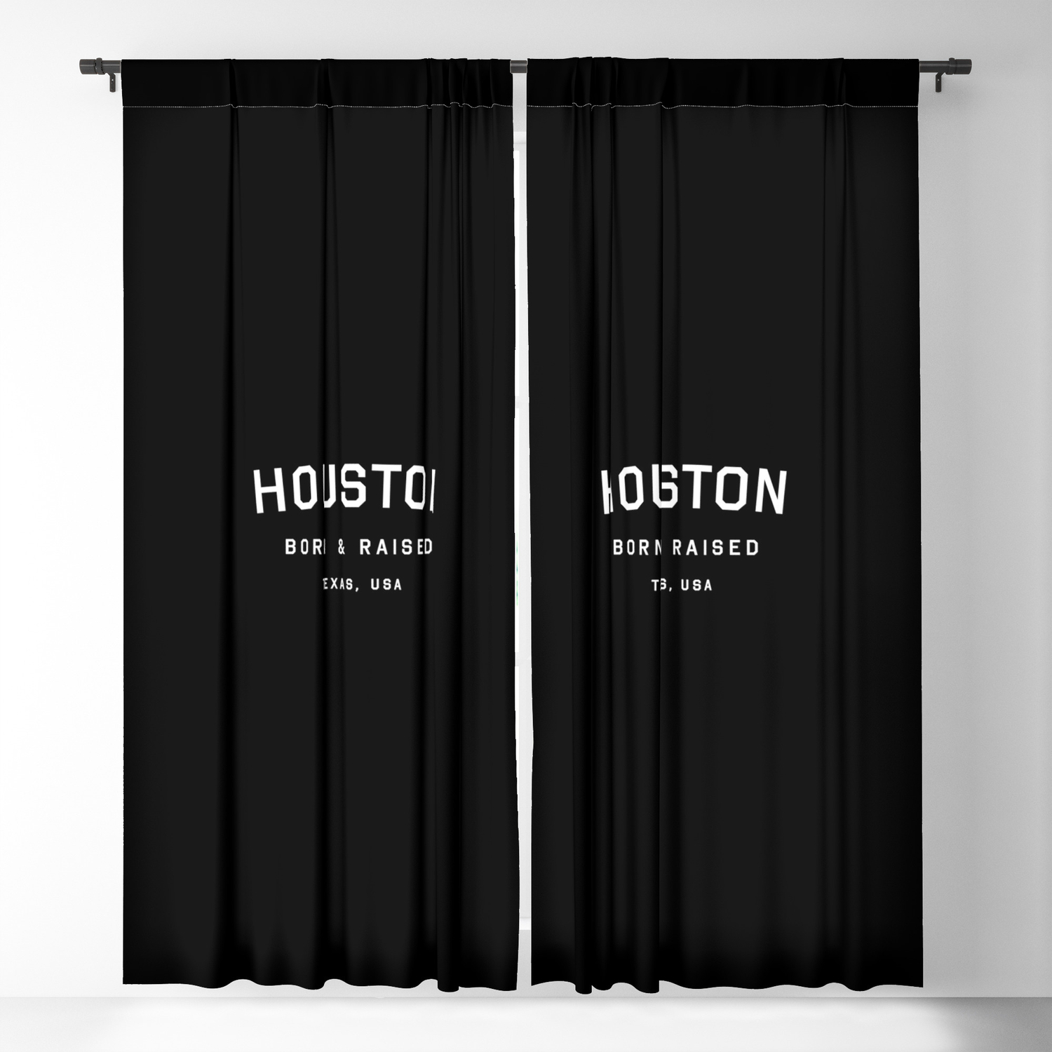Houston Tx Usa Black Arc Blackout Curtain By