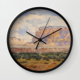 The Enchanted Mesa Wall Clock | Umber, Lavender, Copper, Desert, Green, Smithsonian, Gold, Sky, Peach, Landscape 