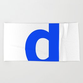 letter D (Blue & White) Beach Towel