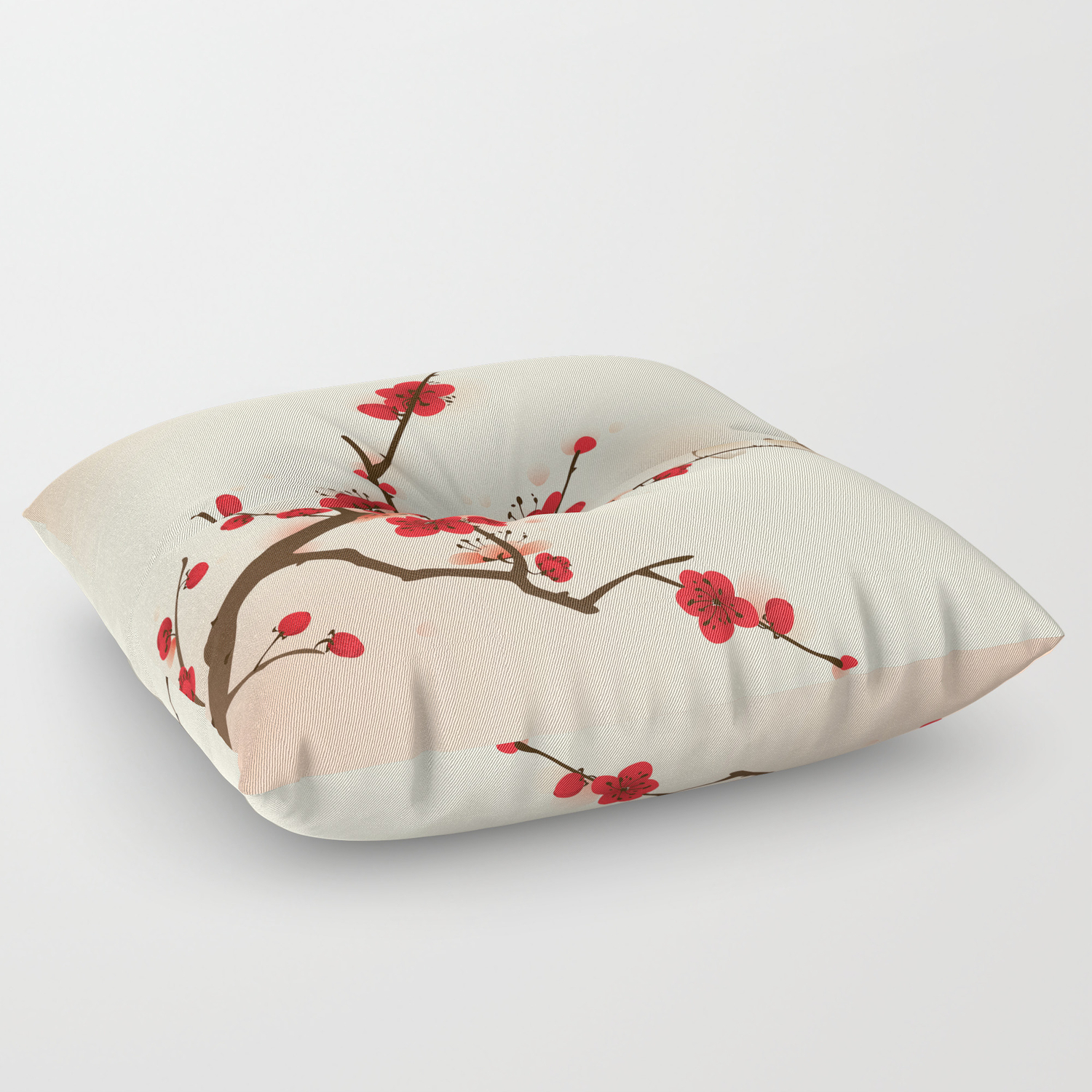 Oriental Plum Blossom In Spring 007 Floor Pillow By Oriartiste Oriental Plum Blossom In Spring 007