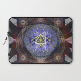 Cosmic Pulse Mandala Sacred Geometry Ancient Vision Print Laptop Sleeve