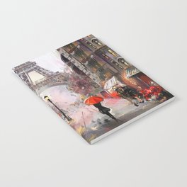 oil painting on canvas, street view of Paris Notebook