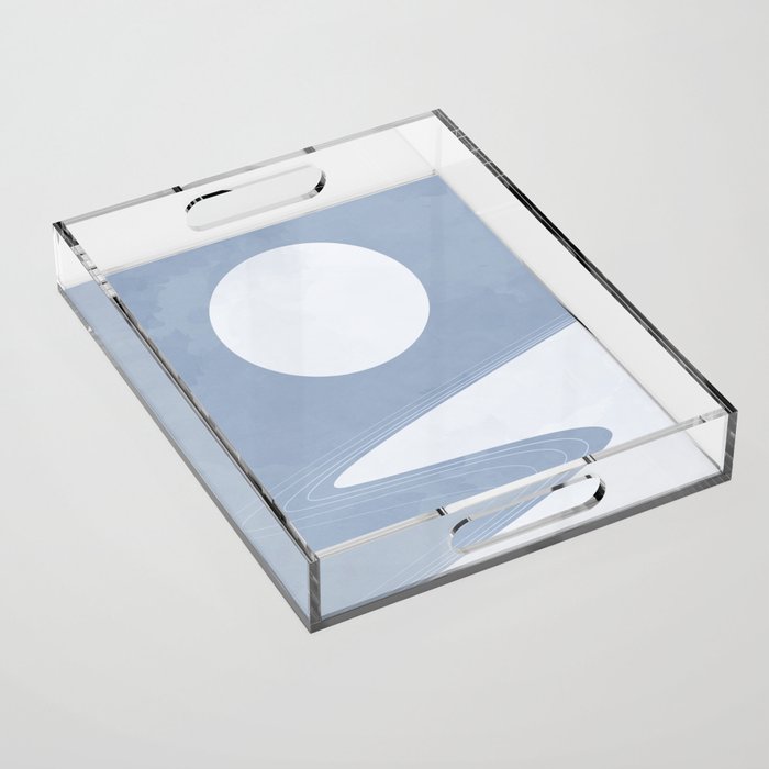 Moon and Road - Minimalist Scandinavian 2 Acrylic Tray