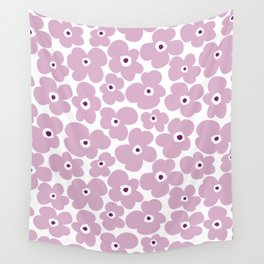 Retro Lilac Pansies Wall Tapestry