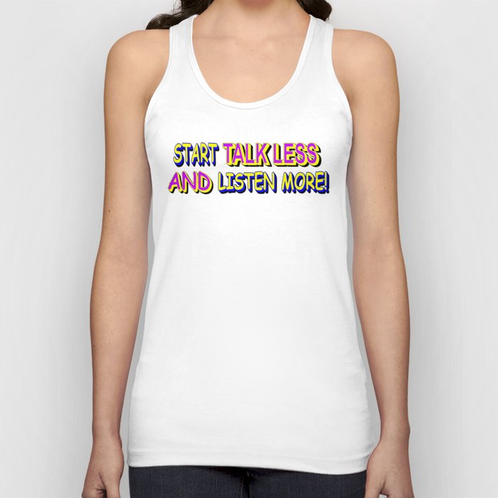 Cute Expression Design "Talk Less". Buy Now Tank Top