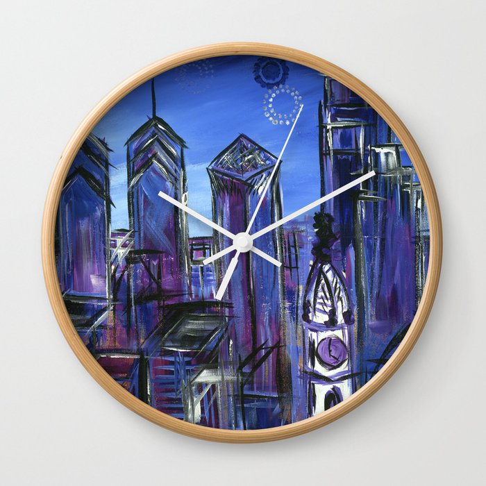 Starry Philadelphia Wall Clock