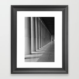 Columns of Stoa of Attalos in Agora of Athens, Greece | Black and white travel photography Framed Art Print