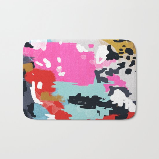 Charlotte - abstract minimal painting customized home decor original art by charlotte winter Bath Mat