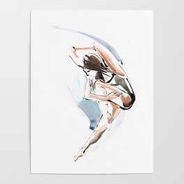 Original Expressive Ballet Dance Drawing  Poster