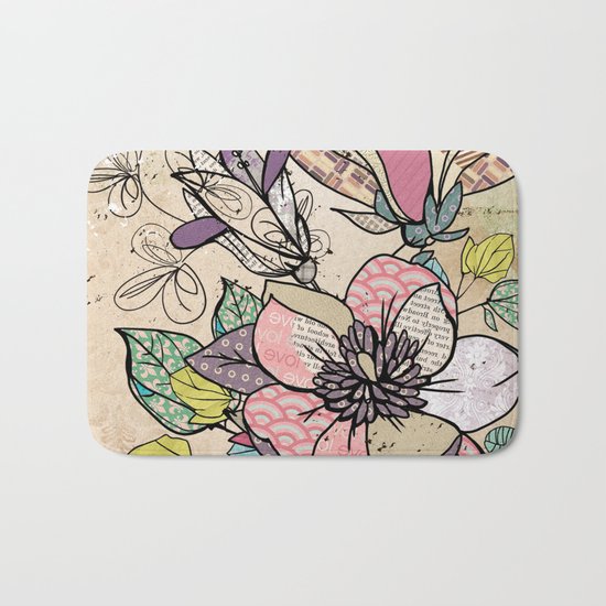 Paper Flowers #5 Bath Mat