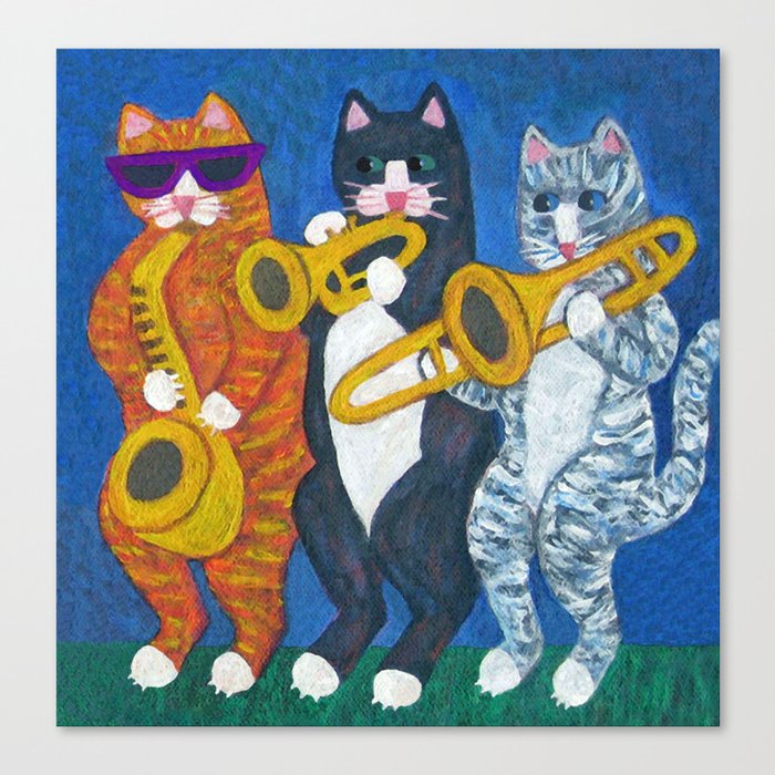 Salsa Cats Brass Section Canvas Print