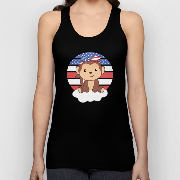 Monkey For The Fourth Of July America Flag Usa Tank Top
