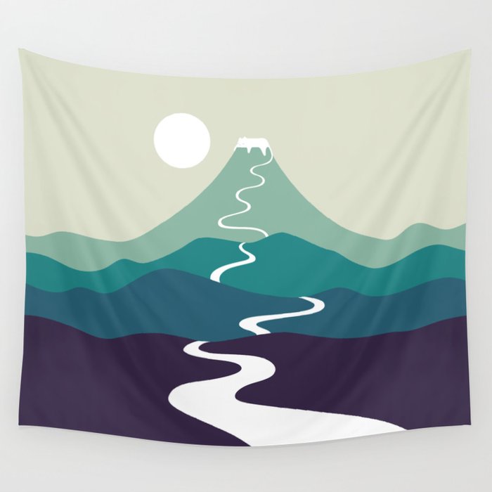 Cat Landscape 80 Wall Tapestry