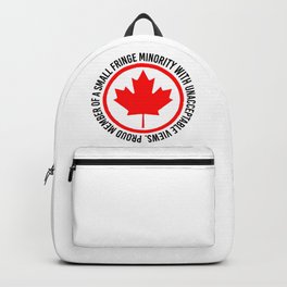 PROUD MEMBER OF A SMALL FRINGE MINORITY WITH UNACCEPTABLE VIEWS Backpack | Global, Trending, Trucker, Mandate, Convoy, Graphicdesign, Proudmember, Freedom, Typography, Curated 