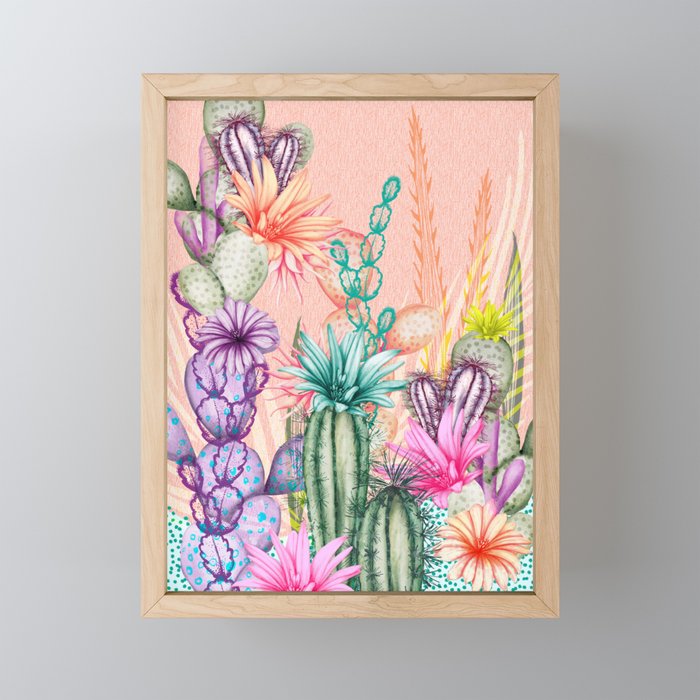 Cacti Love Framed Mini Art Print