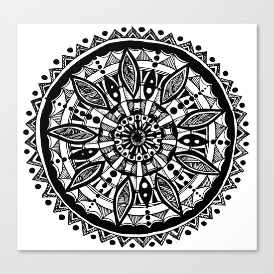 Black sunflower Canvas Print