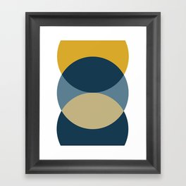 Rise of the Sun - Yellow, Blue, Geometric Art Framed Art Print