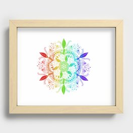 Rainbow leaf Mandala Recessed Framed Print