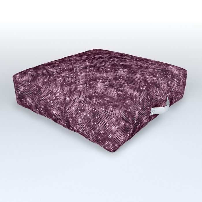 Burgundy Sparkly Glitter Outdoor Floor Cushion