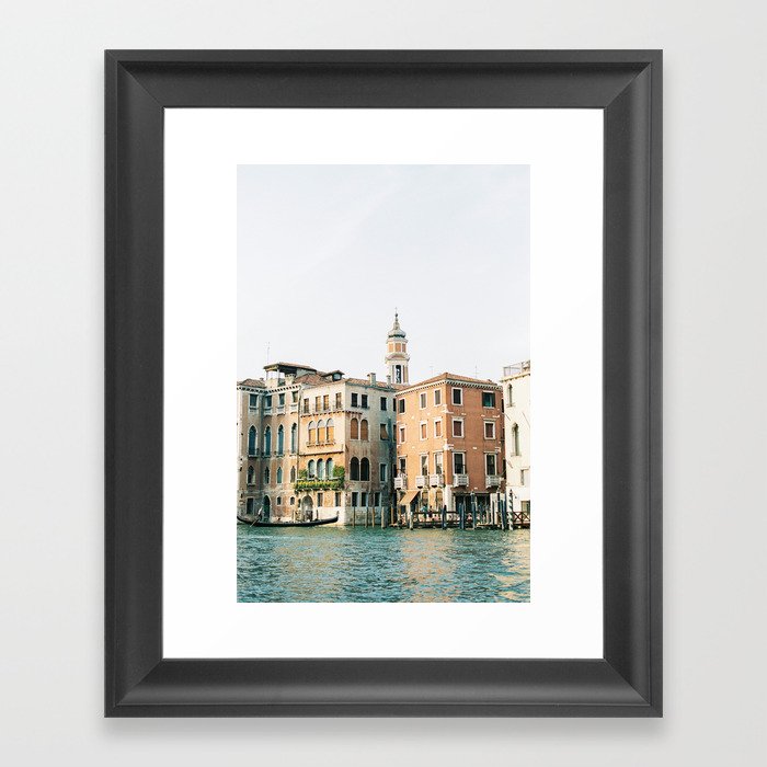 Travel photography | Architecture of Venice | Pastel colored buildings and the canals | Italy Framed Art Print