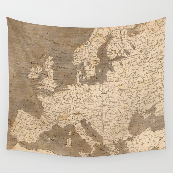 Vintage Map of Europe (1804) Wall Tapestry by BravuraMedia  Society6