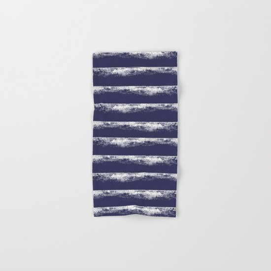 Irregular Stripes Dark Blue Hand & Bath Towel