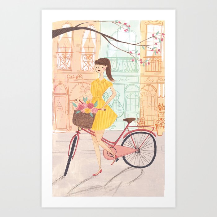 The Lady Cyclist Art Print