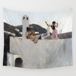 John Singer Sargent Capri Girl on a Rooftop Wall Tapestry