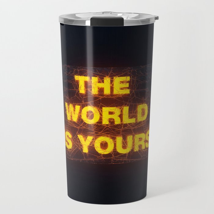 The World Is Yours Neon Travel Mug