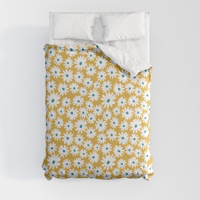 Daisies - Spring - Yellow Comforter