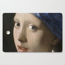 Portrait of a Girl with a Pearl Earring by Johannes Vermeer Cutting Board