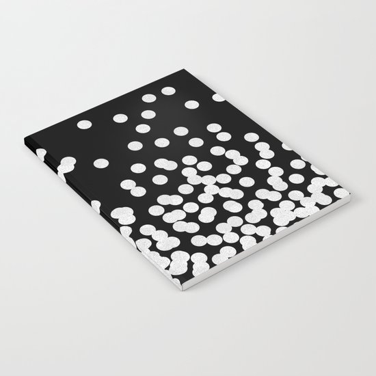 Black and White Drops in bold and cute modern minimal colors for trendy gifts and glitter phone case Notebook