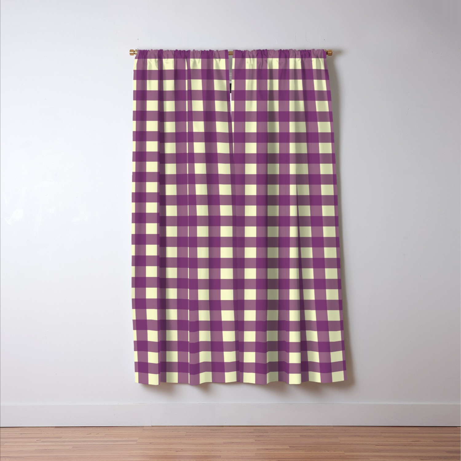 Eggplant Check Blackout Curtain By Studio8974 Society6