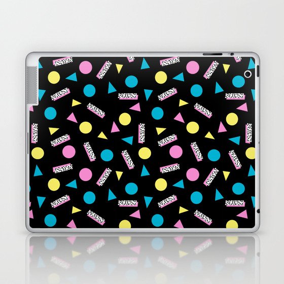 Max Out - abstract memphis minimal colorful neon bright happy shapes geometric 1980s 80s retro Laptop & iPad Skin