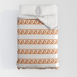 Orange Greek wave pattern Comforter