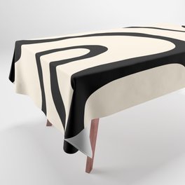 Copacetic Retro Abstract in Black and Almond Cream Tablecloth